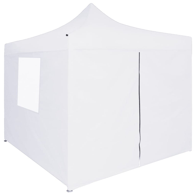 Afbeelding laden in galerijviewer, Vidaxl partytent met 4 zijwanden inklapbaar 3x3 m staal wit