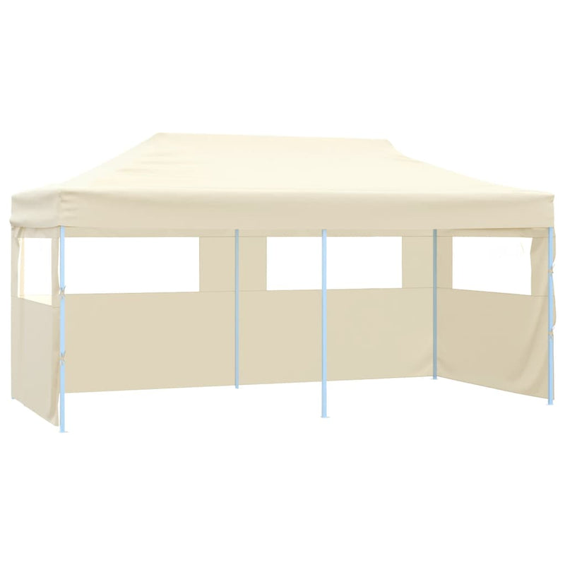 Afbeelding laden in galerijviewer, VidaXL Partytent met 4 zijwanden inklapbaar 3x6 m staal crème