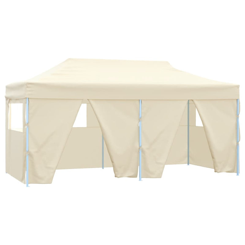 Afbeelding laden in galerijviewer, VidaXL Partytent met 4 zijwanden inklapbaar 3x6 m staal crème