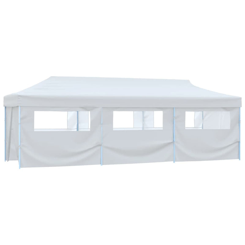 Afbeelding laden in galerijviewer, VidaXL Partytent pop-up met 8 zijwanden 3x9 m wit