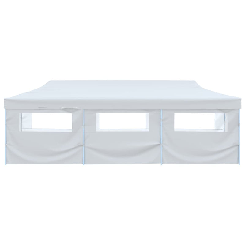 Afbeelding laden in galerijviewer, VidaXL Partytent pop-up met 8 zijwanden 3x9 m wit