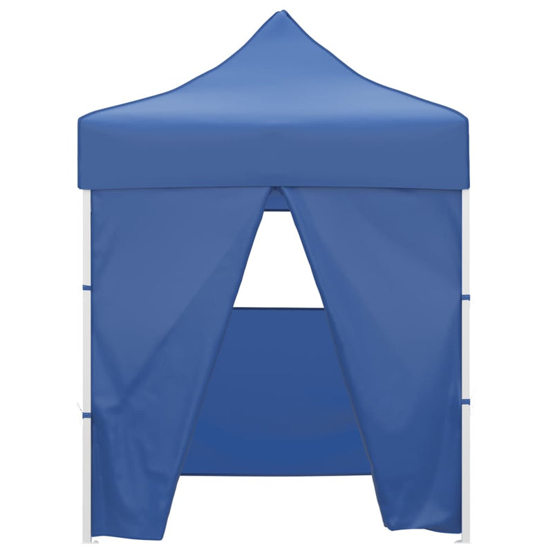 Afbeelding laden in galerijviewer, Vidaxl partytent met 4 zijwanden inklapbaar 2x2 m staal blauw