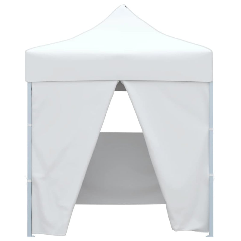 Afbeelding laden in galerijviewer, Vidaxl partytent met 4 zijwanden inklapbaar 2x2 m staal wit