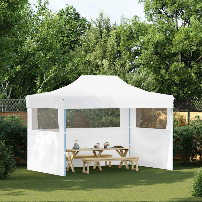 Afbeelding laden in galerijviewer, Vidaxl partytent met 3 zijwanden inklapbaar 280x410x315 cm staal wit