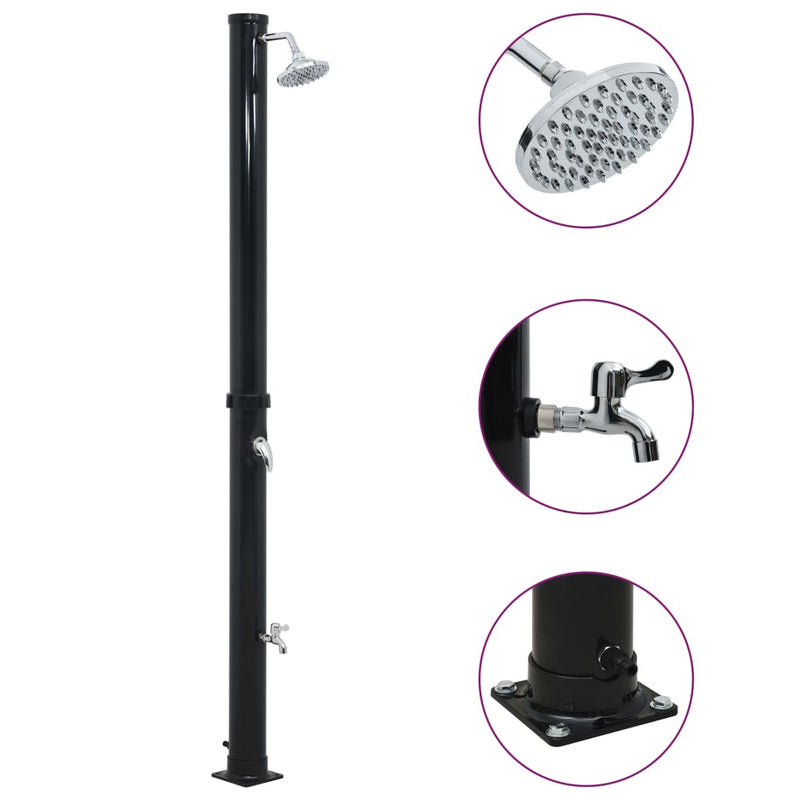 Afbeelding laden in galerijviewer, Vidaxl solardouche 20 l 220 cm zwart