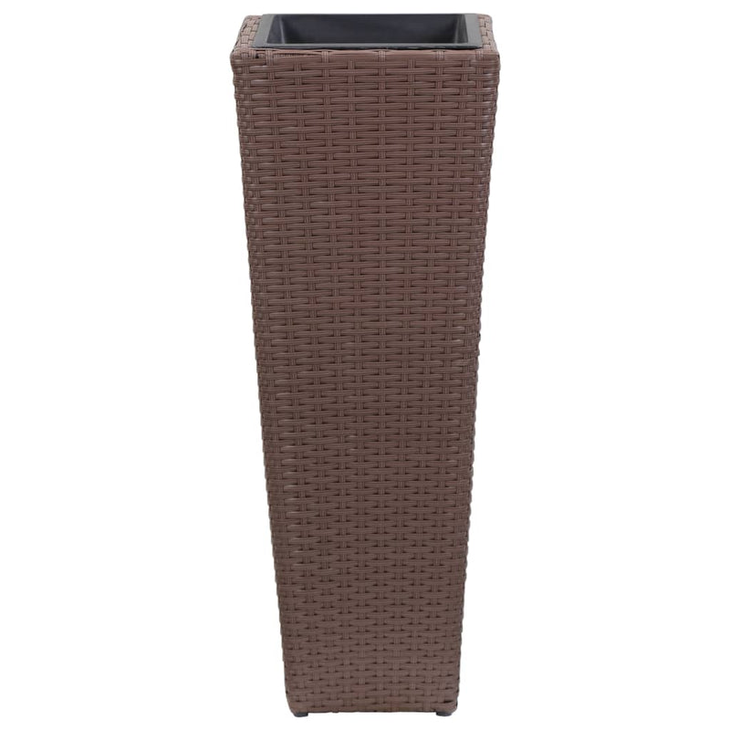 Afbeelding laden in galerijviewer, VidaXL Plantenbak verhoogd 30x30x80 cm poly rattan bruin