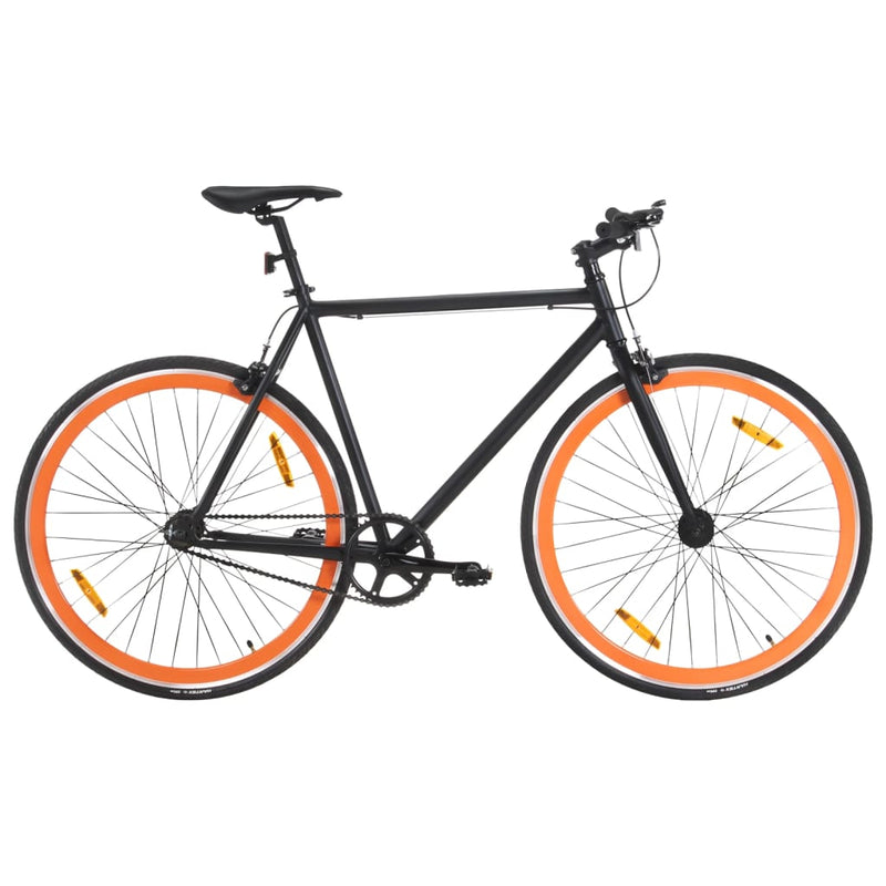 Afbeelding laden in galerijviewer, Vidaxl fiets met vaste versnelling 700 c 51 cm zwart en oranje