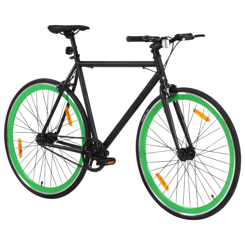 Afbeelding laden in galerijviewer, Vidaxl fiets met vaste versnelling 700 c 51 cm zwart en groen