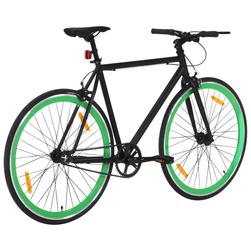 Afbeelding laden in galerijviewer, Vidaxl fiets met vaste versnelling 700 c 51 cm zwart en groen