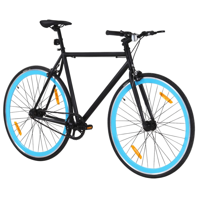 Afbeelding laden in galerijviewer, Vidaxl fiets met vaste versnelling 700 c 59 cm zwart en blauw