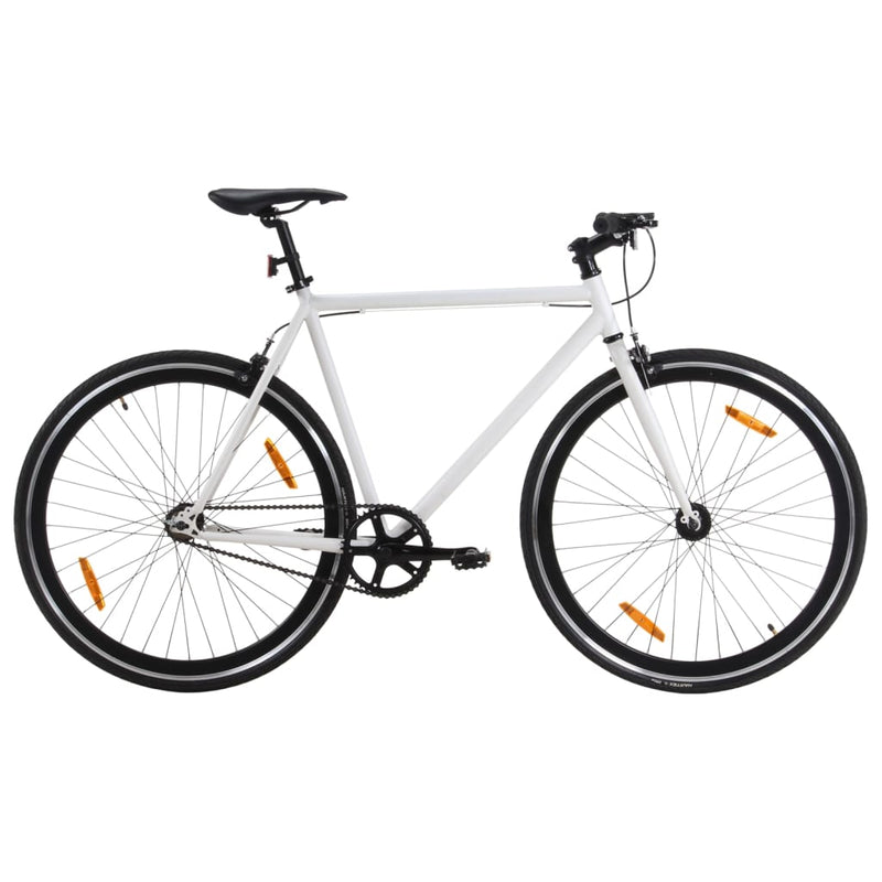 Afbeelding laden in galerijviewer, Vidaxl fiets met vaste versnelling 700 c 51 cm wit en zwart