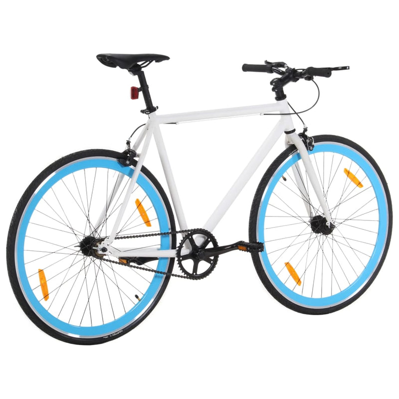 Afbeelding laden in galerijviewer, Vidaxl fiets met vaste versnelling 700 c 59 cm wit en blauw