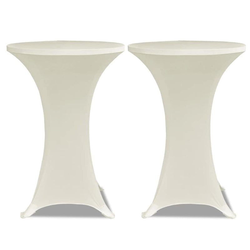 Afbeelding laden in galerijviewer, Vidaxl statafelhoes 4 st stretch ø80 cm crème
