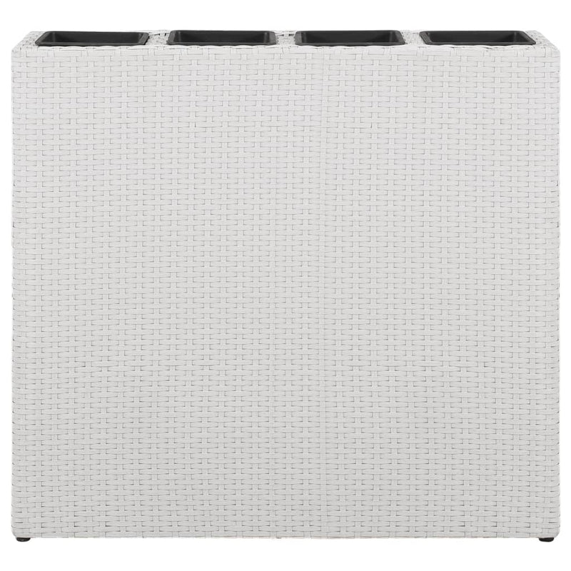 Afbeelding laden in galerijviewer, VidaXL Plantenbak verhoogd met 4 potten 2 st poly rattan wit
