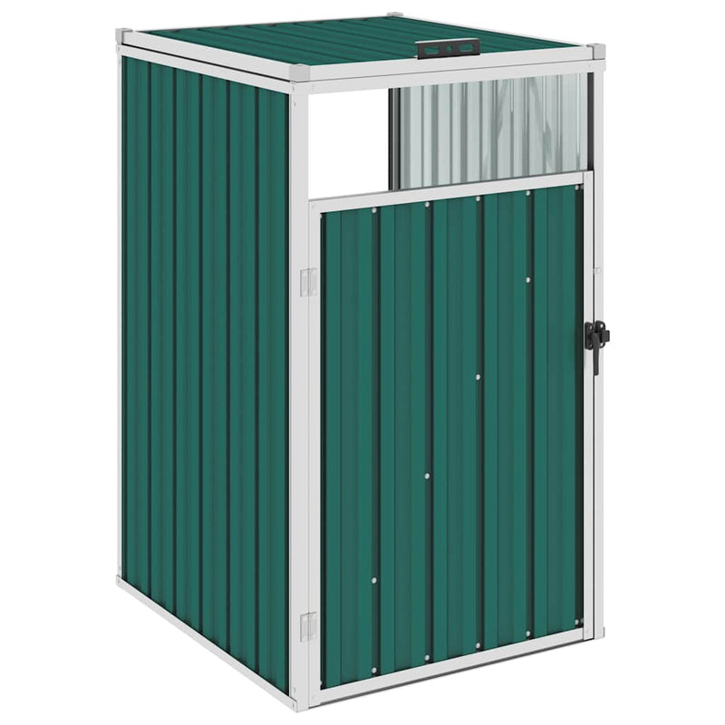 Afbeelding laden in galerijviewer, Vidaxl afvalbakberging 72x81x121 cm staal groen