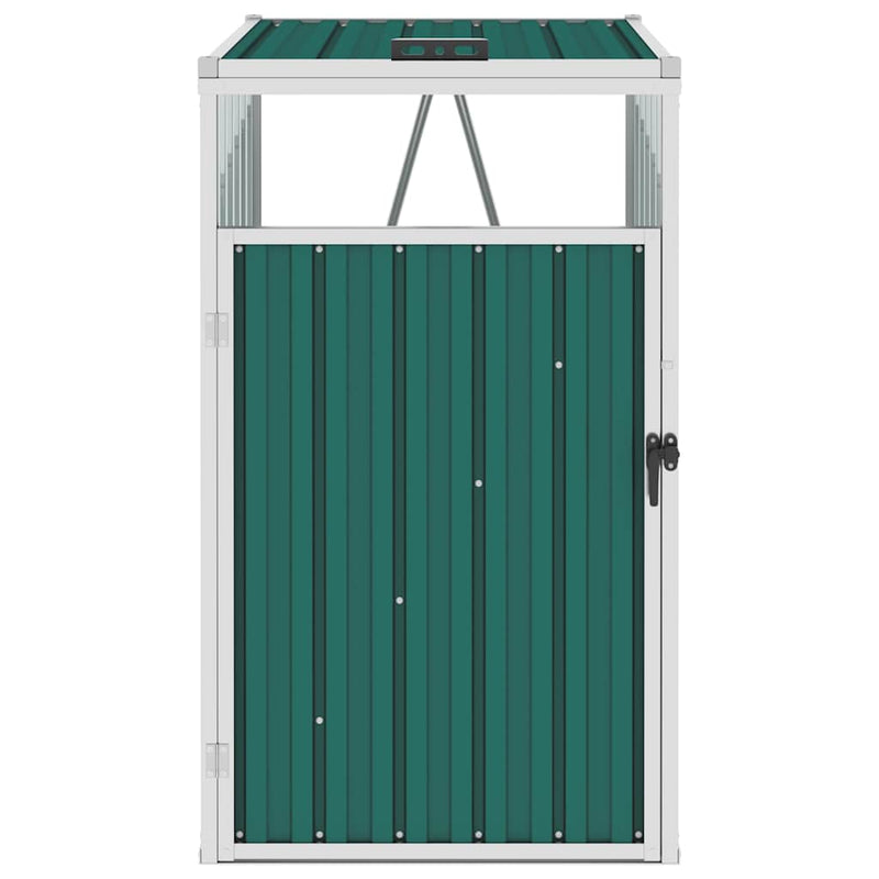 Afbeelding laden in galerijviewer, Vidaxl afvalbakberging 72x81x121 cm staal groen