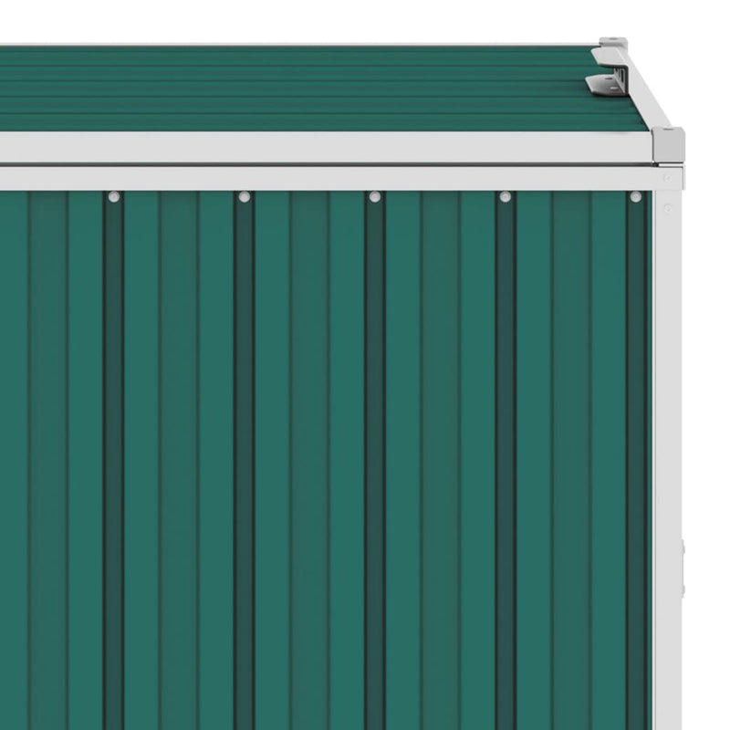 Afbeelding laden in galerijviewer, VidaXL Afvalbakberging vierdubbel 286x81x121 cm staal groen