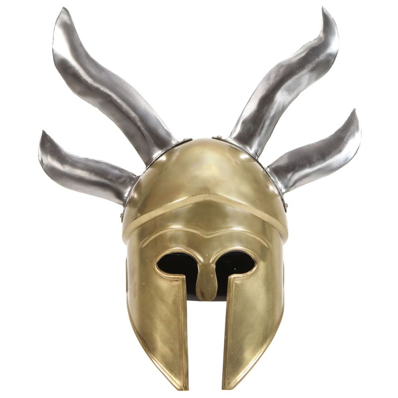 Afbeelding laden in galerijviewer, Vidaxl soldatenhelm grieks replica larp staal messingkleurig