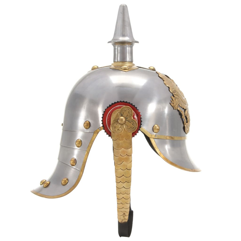 Afbeelding laden in galerijviewer, Vidaxl pickelhaube germaans replica larp staal zilverkleurig