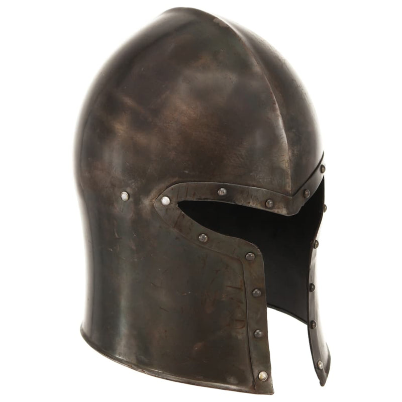 Afbeelding laden in galerijviewer, Vidaxl ridderhelm middeleeuws replica larp staal zilverkleurig