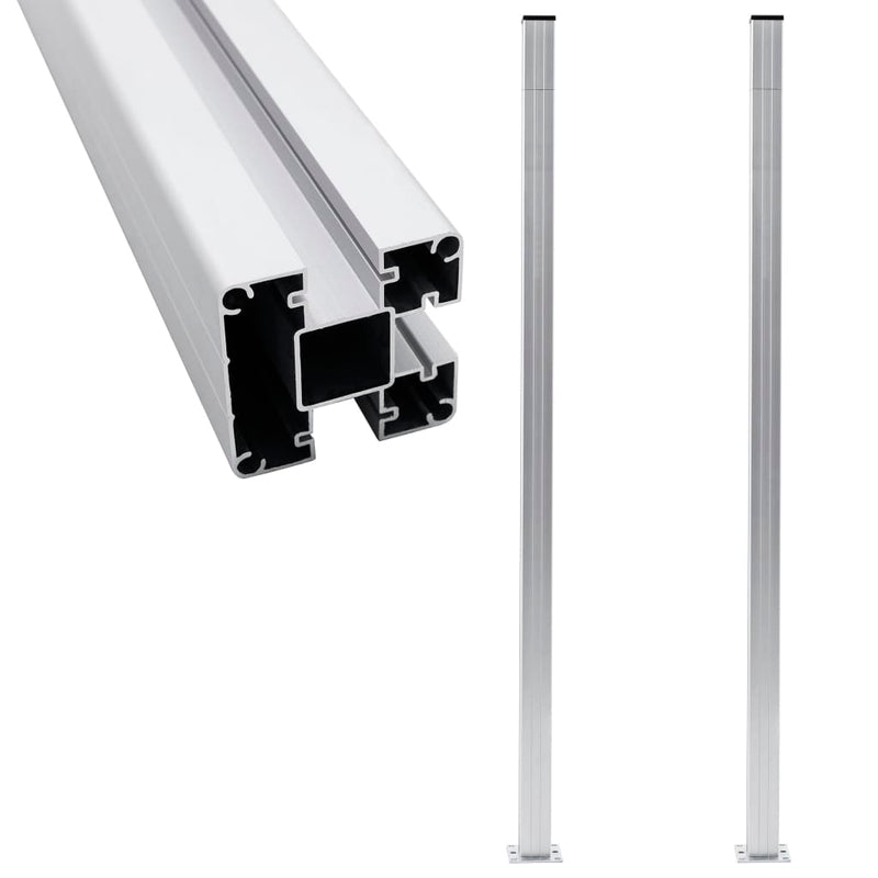 Afbeelding laden in galerijviewer, Vidaxl schuttingpalen 2 st 185 cm aluminium