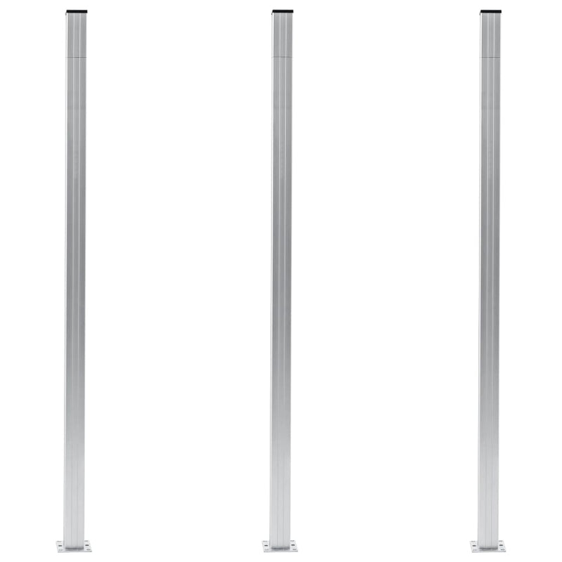 Afbeelding laden in galerijviewer, Vidaxl schuttingpalen 3 st 185 cm aluminium