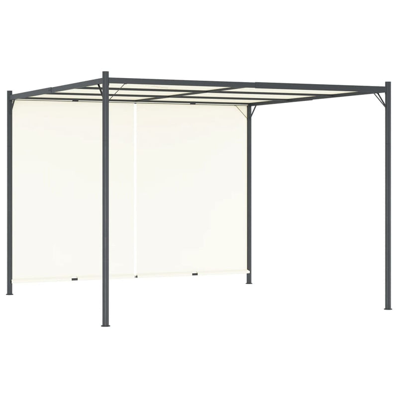 Afbeelding laden in galerijviewer, VidaXL Pergola met verstelbaar dak 3x3 m staal crèmewit