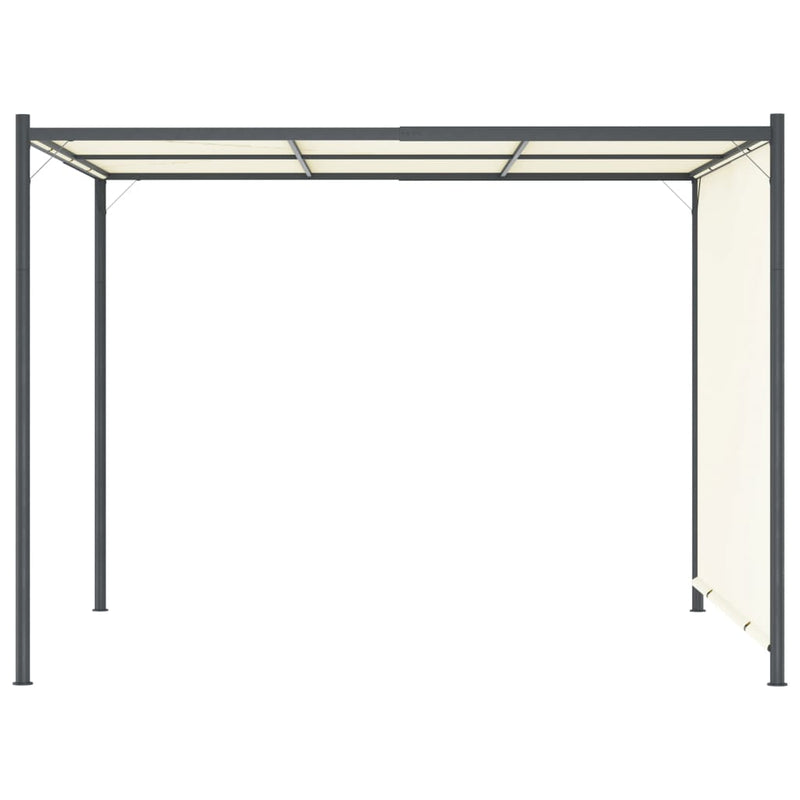 Afbeelding laden in galerijviewer, VidaXL Pergola met verstelbaar dak 3x3 m staal crèmewit