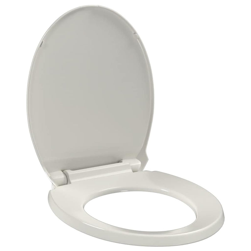 Afbeelding laden in galerijviewer, Vidaxl toiletbril soft-close en quick-release ovaal lichtgrijs