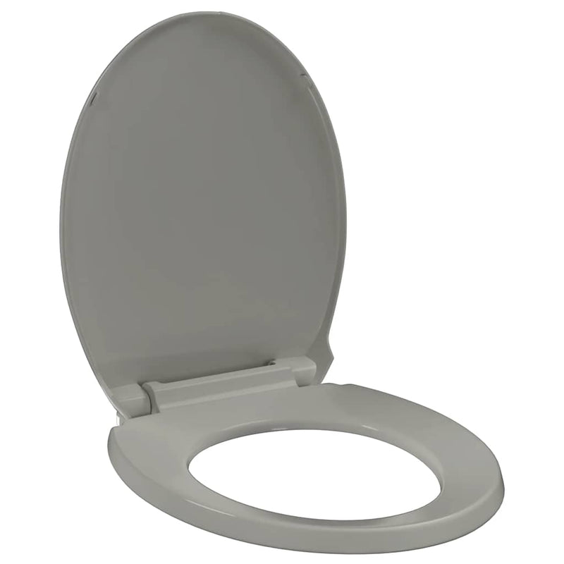 Afbeelding laden in galerijviewer, Vidaxl toiletbril soft-close en quick-release ovaal grijs