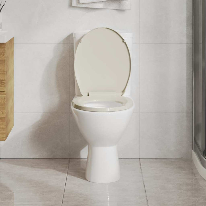 Afbeelding laden in galerijviewer, Vidaxl toiletbril soft-close ovaal abrikooskleurig