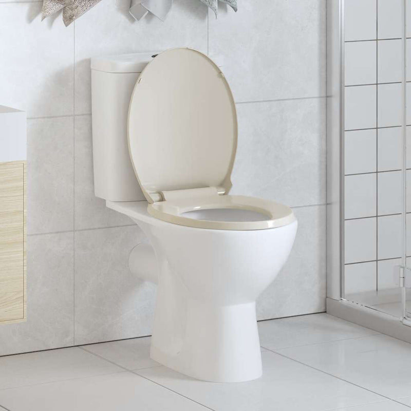 Afbeelding laden in galerijviewer, Vidaxl toiletbril soft-close ovaal abrikooskleurig