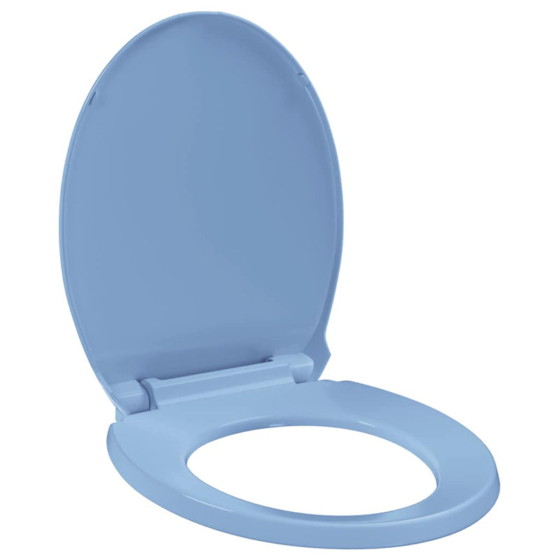 Afbeelding laden in galerijviewer, Vidaxl toiletbril soft-close ovaal blauw