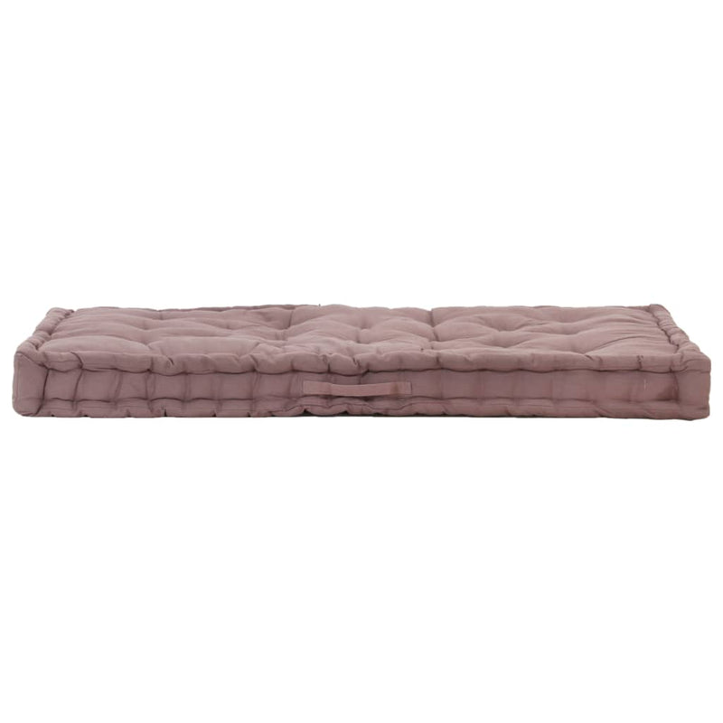 Afbeelding laden in galerijviewer, VidaXL Palletvloerkussen 120x80x10 cm katoen taupe