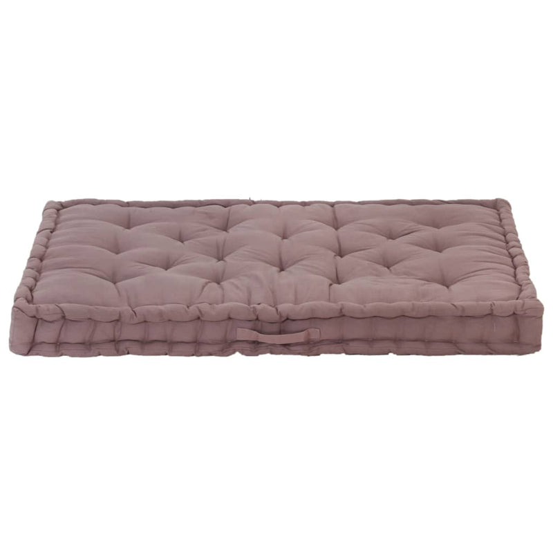 Afbeelding laden in galerijviewer, VidaXL Palletvloerkussen 120x80x10 cm katoen taupe