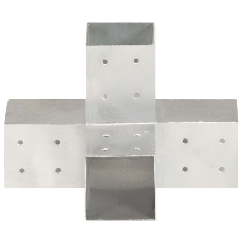Afbeelding laden in galerijviewer, Vidaxl paalverbindingen 4 st x-vorm 81x81 mm gegalvaniseerd metaal