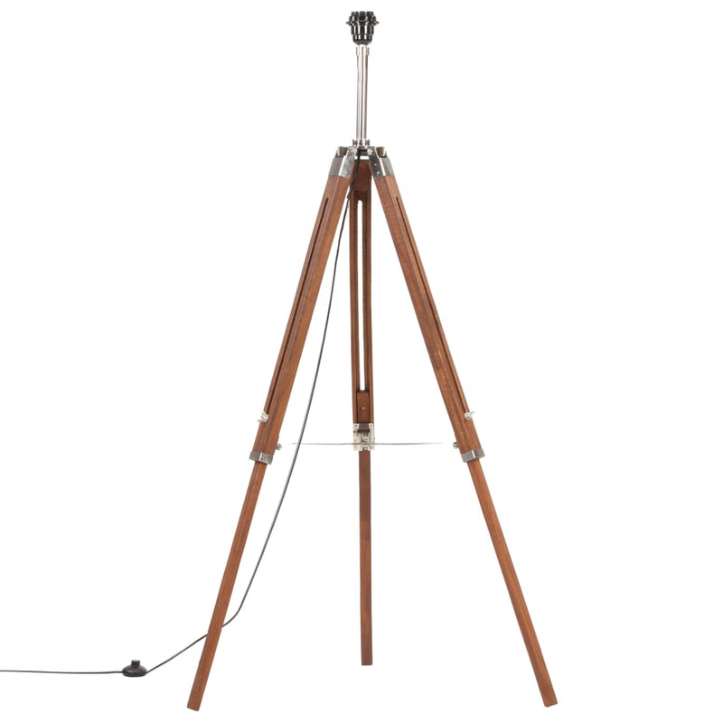 Afbeelding laden in galerijviewer, Vidaxl vloerlamp driepoot 141 cm massief teakhout honingbruin en grijs