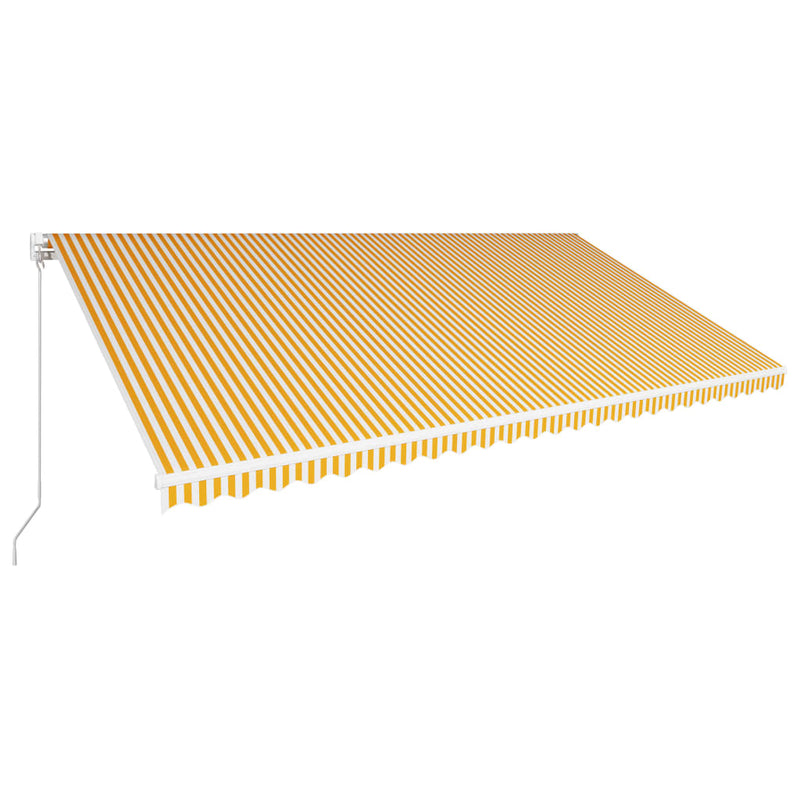 Afbeelding laden in galerijviewer, VidaXL Luifel handmatig uittrekbaar 600x300 cm geel en wit