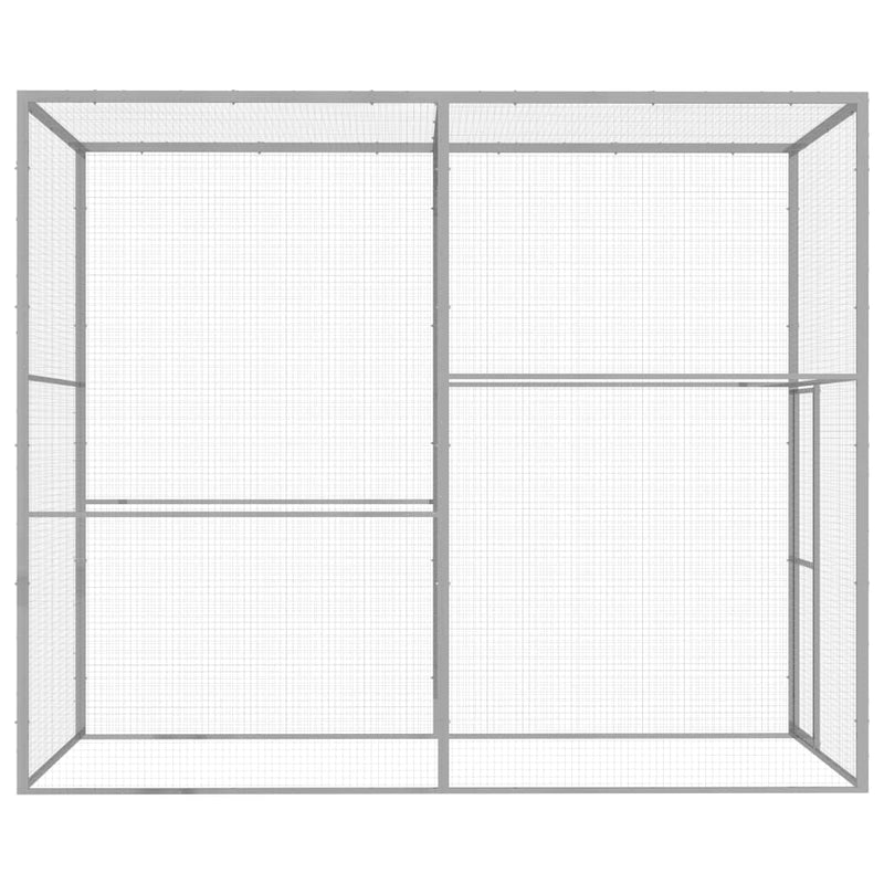 Afbeelding laden in galerijviewer, VidaXL Kattenkooi 3x1,5x2,5 m gegalvaniseerd staal