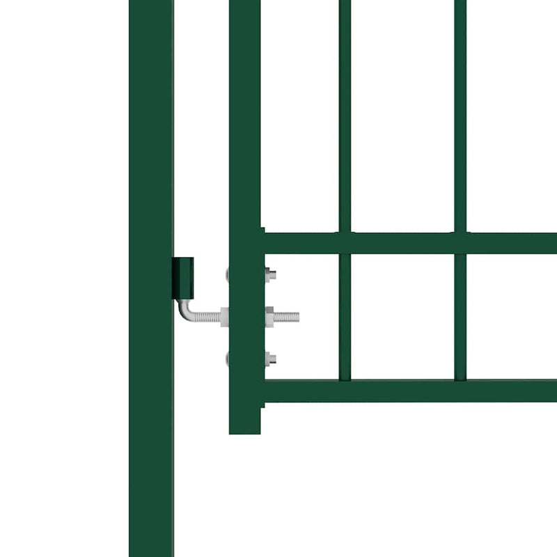 Afbeelding laden in galerijviewer, Vidaxl hekpoort emmen met stalen pinnen 104x117 cm groen