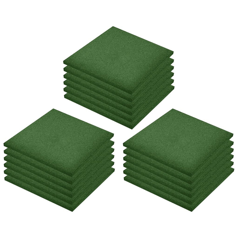 Afbeelding laden in galerijviewer, VidaXL Valtegels 18 st 50x50x3 cm rubber groen