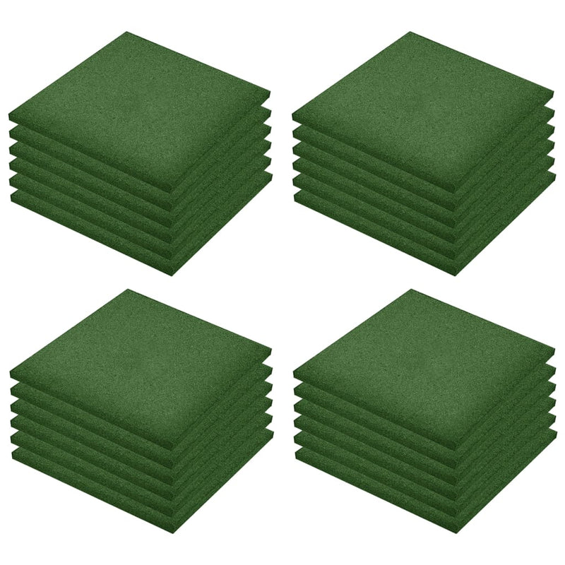 Afbeelding laden in galerijviewer, VidaXL Valtegels 24 st 50x50x3 cm rubber groen