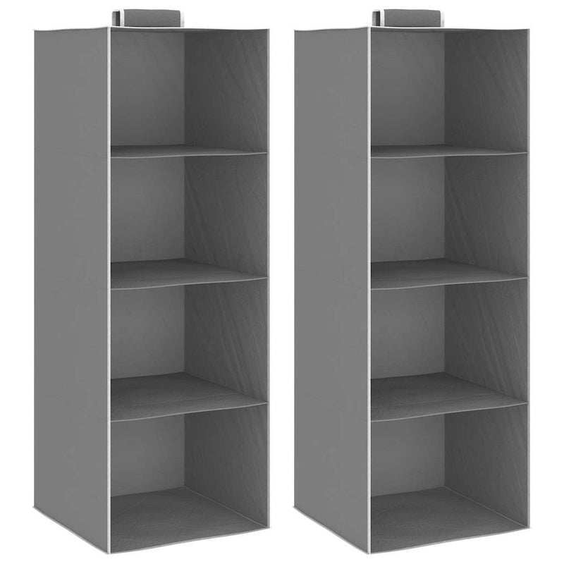 Afbeelding laden in galerijviewer, Vidaxl kledingorganisers hangend 2 st met 4 schappen stof