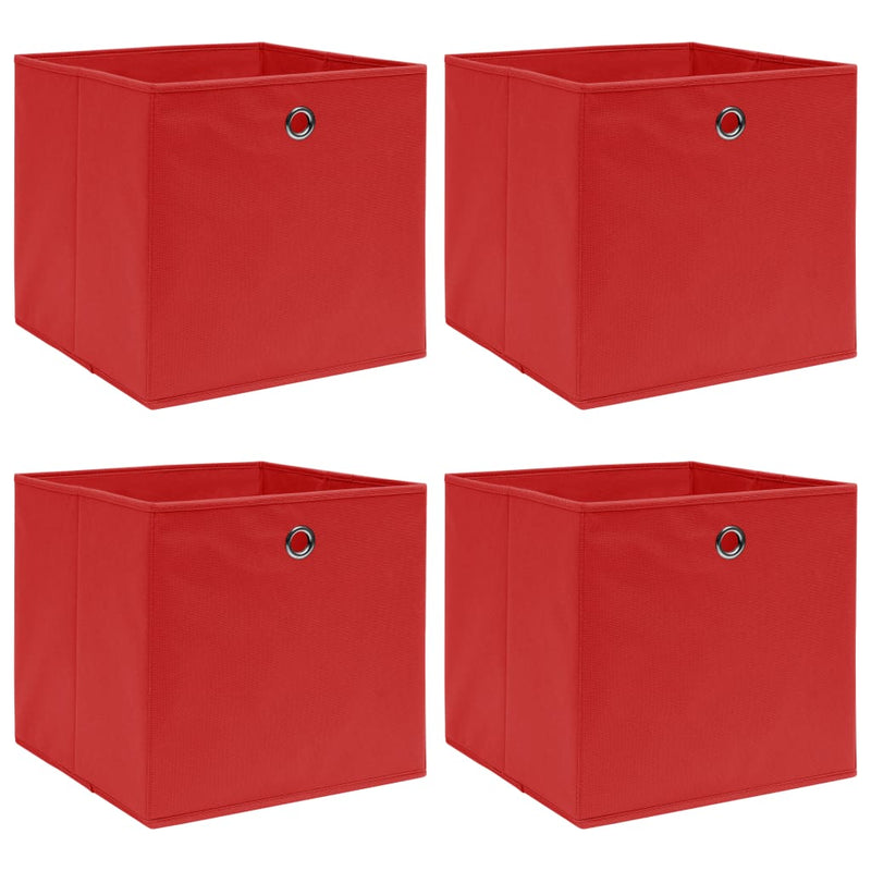 Afbeelding laden in galerijviewer, Vidaxl opbergboxen 4 st 32x32x32 cm stof rood