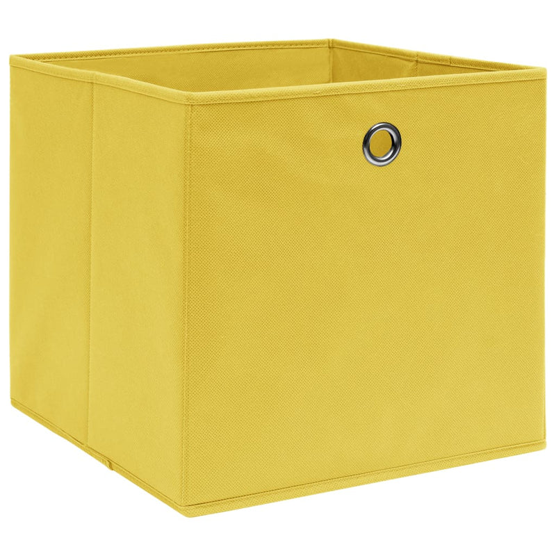 Afbeelding laden in galerijviewer, Vidaxl opbergboxen 4 st 32x32x32 cm stof geel