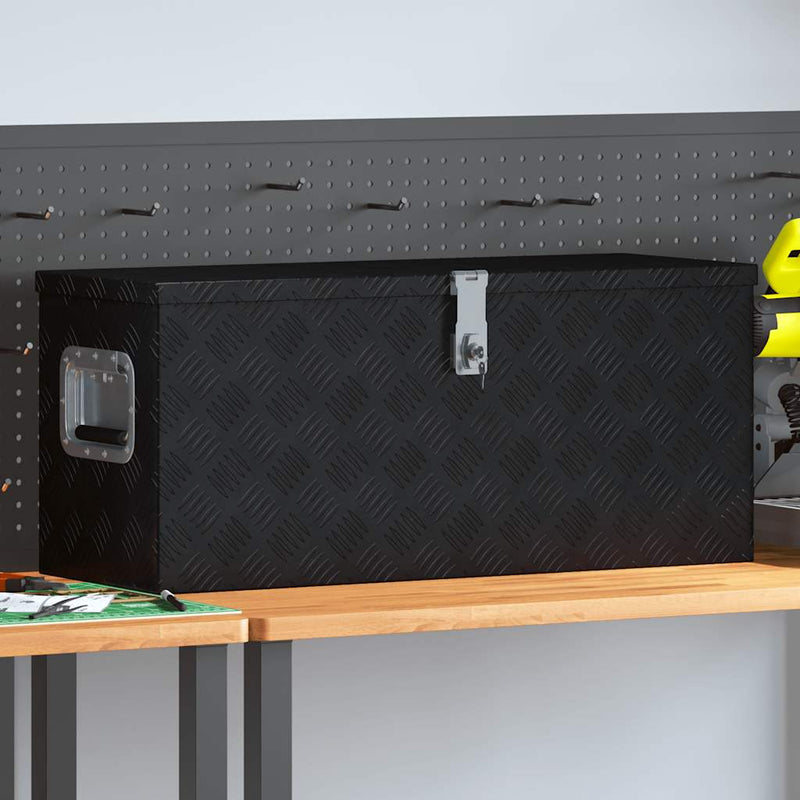 Afbeelding laden in galerijviewer, Vidaxl aluminium kist 80x30x35 cm zwart