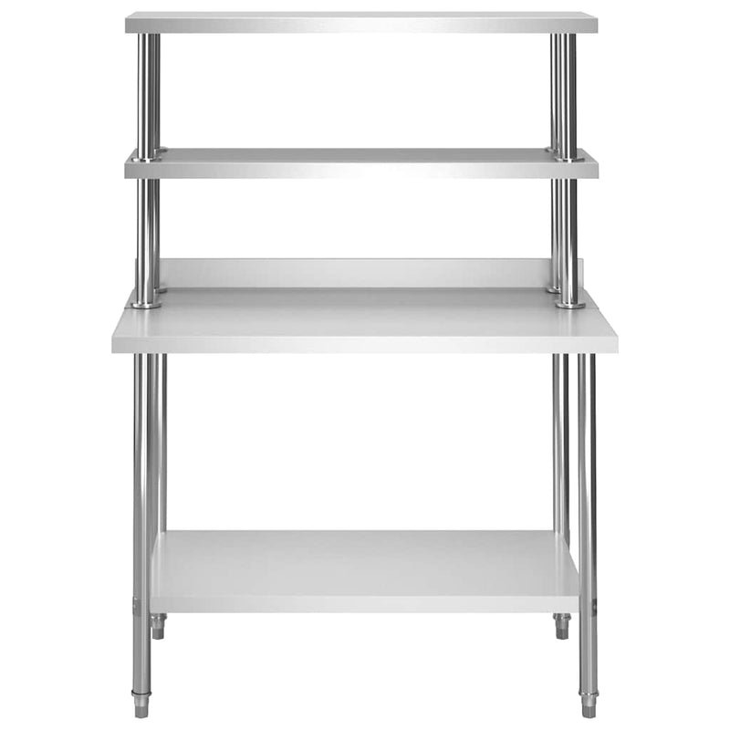 Afbeelding laden in galerijviewer, Vidaxl keukenwerktafel met bovenschap 120x60x150 cm roestvrij staal