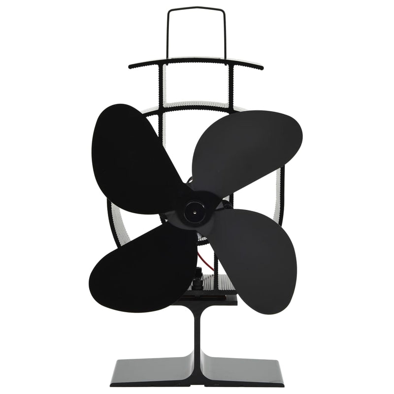 Afbeelding laden in galerijviewer, Vidaxl kachelventilator met 4 vinnen zwart