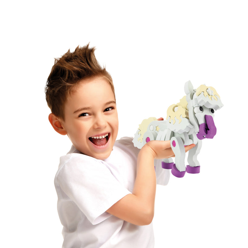 Afbeelding laden in galerijviewer, Toi-toys 3d puzzel constuksructiefoam paard diy set s