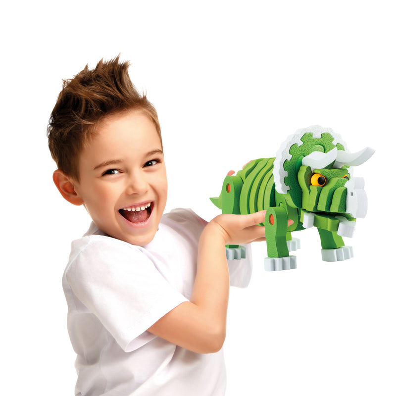 Afbeelding laden in galerijviewer, Toi-toys knutselpuzzel tricera junior 25,8 cm groen 59-delig